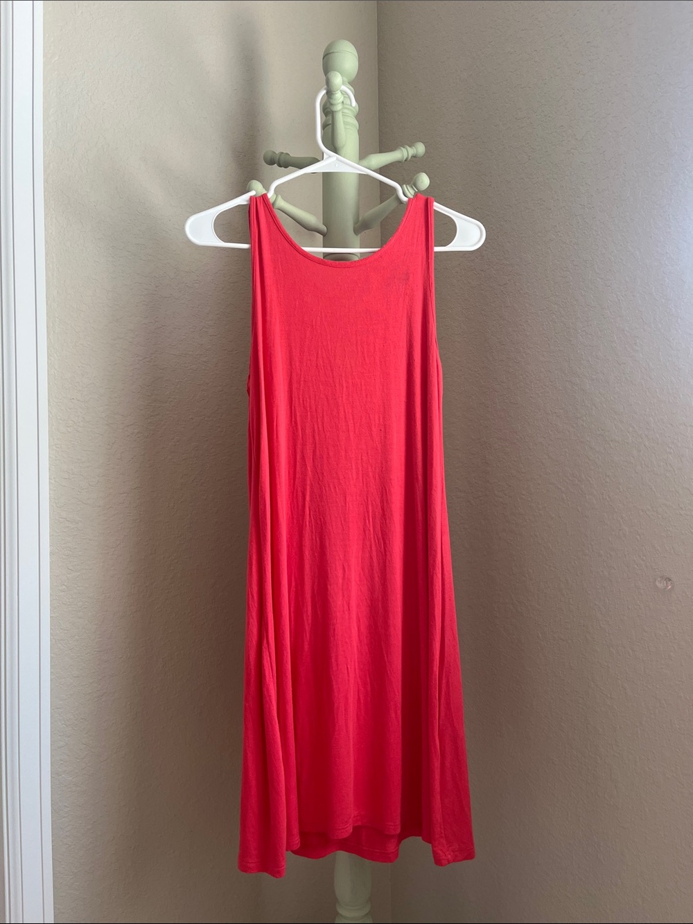 bobeau Coral Pink Sleeveless Midi Dress